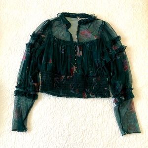 Free People Twyla Emerald Green Crop Top